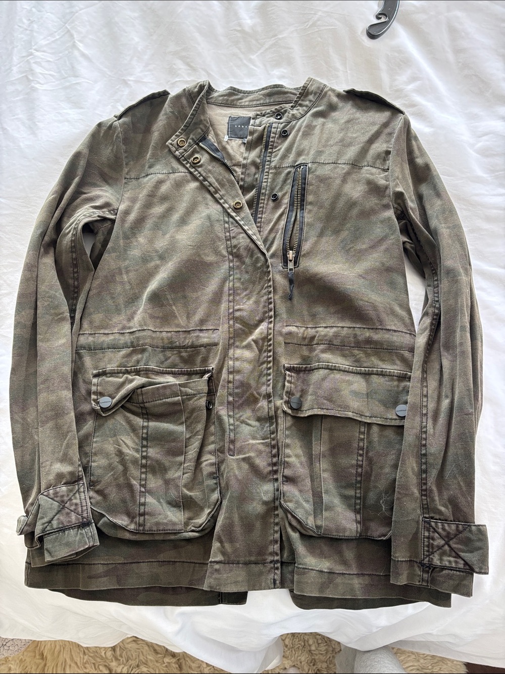 Sanctuary Camouflage Utility Jacket in Olive